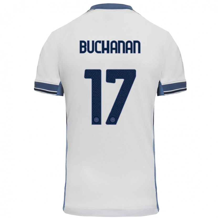 Danxen Mujer Camiseta Tajon Buchanan #17 Blanco Gris 2ª Equipación 2024/25 La Camisa México