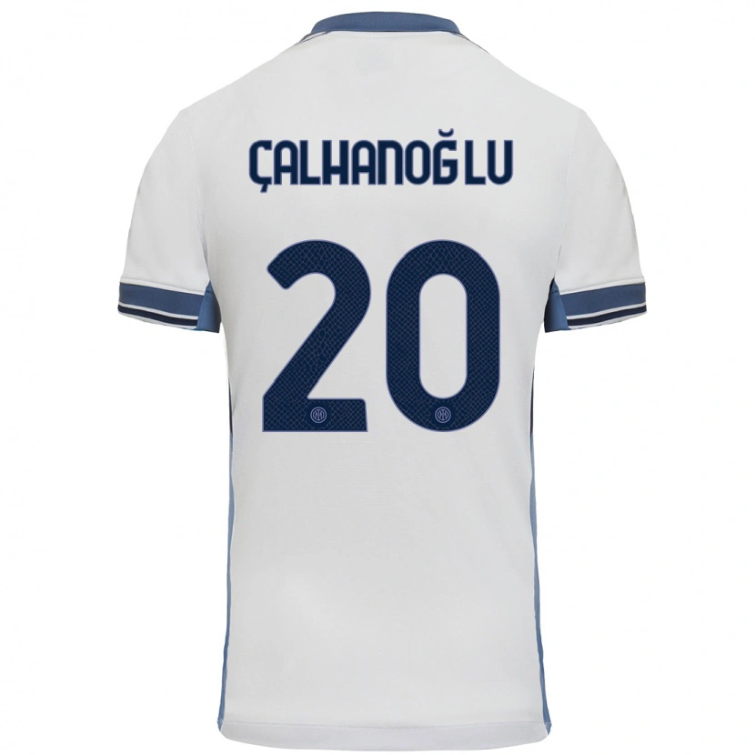 Danxen Mujer Camiseta Hakan Çalhanoğlu #20 Blanco Gris 2ª Equipación 2024/25 La Camisa México