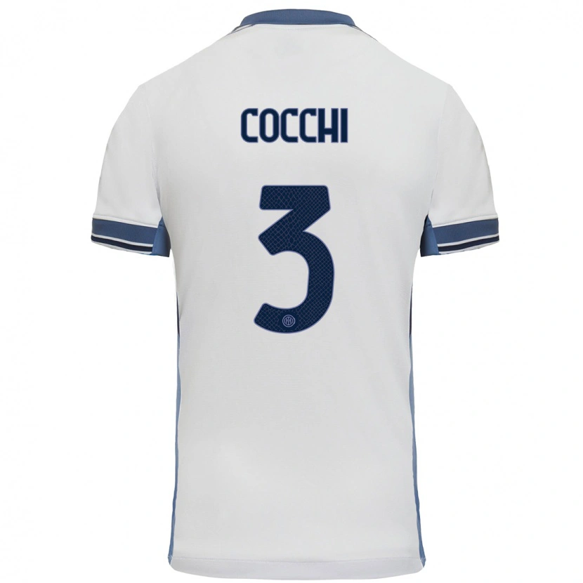 Danxen Mujer Camiseta Matteo Cocchi #3 Blanco Gris 2ª Equipación 2024/25 La Camisa México