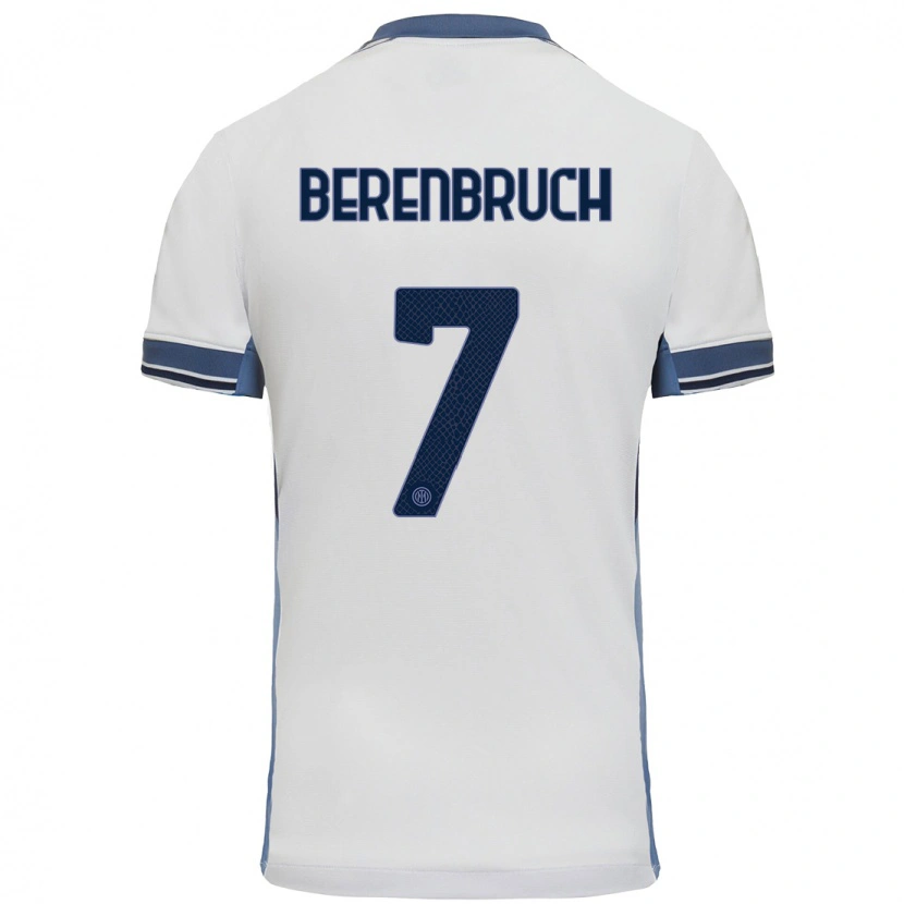Danxen Mujer Camiseta Thomas Berenbruch #7 Blanco Gris 2ª Equipación 2024/25 La Camisa México