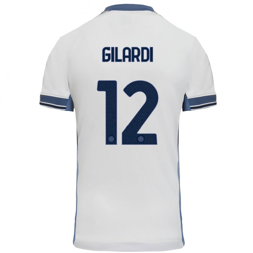 Danxen Mujer Camiseta Astrid Gilardi #12 Blanco Gris 2ª Equipación 2024/25 La Camisa México