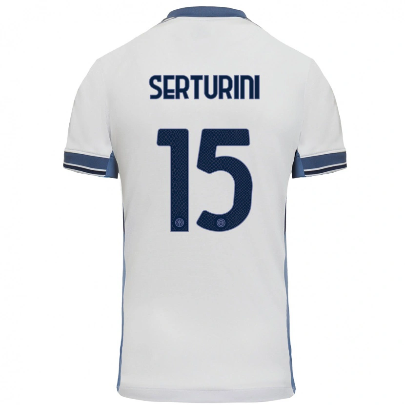 Danxen Mujer Camiseta Annamaria Serturini #15 Blanco Gris 2ª Equipación 2024/25 La Camisa México