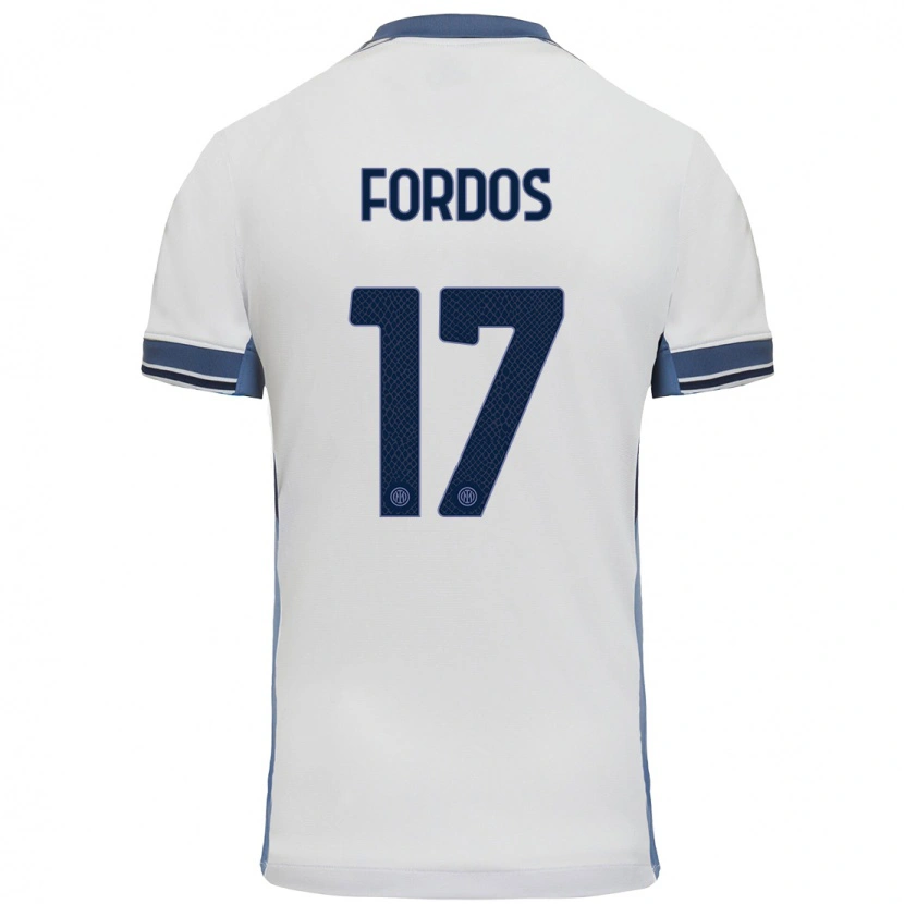 Danxen Mujer Camiseta Beatrix Fördős #17 Blanco Gris 2ª Equipación 2024/25 La Camisa México