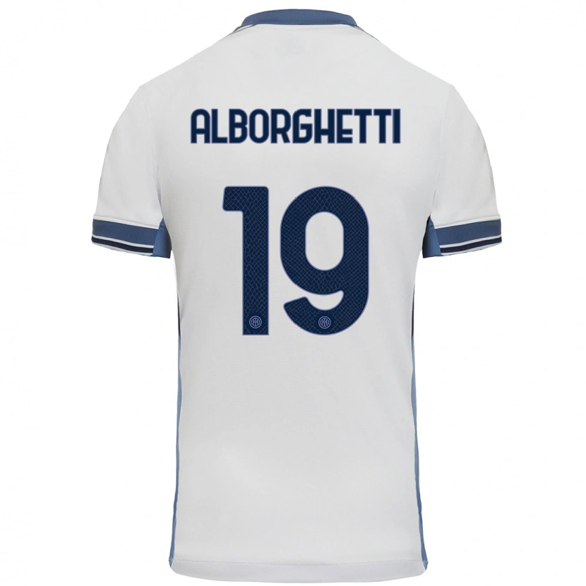 Danxen Mujer Camiseta Lisa Alborghetti #19 Blanco Gris 2ª Equipación 2024/25 La Camisa México