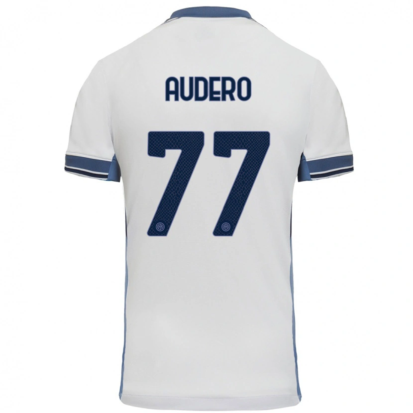 Danxen Mujer Camiseta Emil Audero #77 Blanco Gris 2ª Equipación 2024/25 La Camisa México