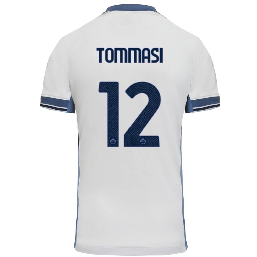 Danxen Mujer Camiseta Francesco Tommasi #12 Blanco Gris 2ª Equipación 2024/25 La Camisa México