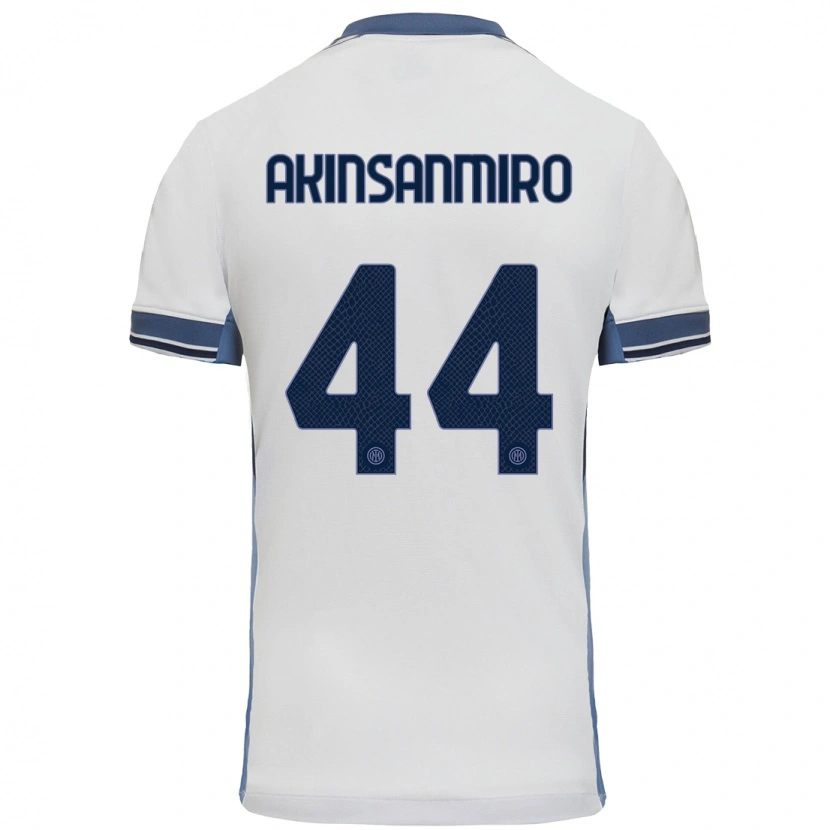 Danxen Mujer Camiseta Ebenezer Akinsanmiro #44 Blanco Gris 2ª Equipación 2024/25 La Camisa México
