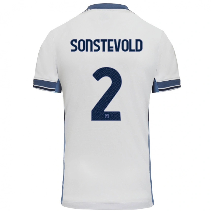 Danxen Mujer Camiseta Anja Sonstevold #2 Blanco Gris 2ª Equipación 2024/25 La Camisa México
