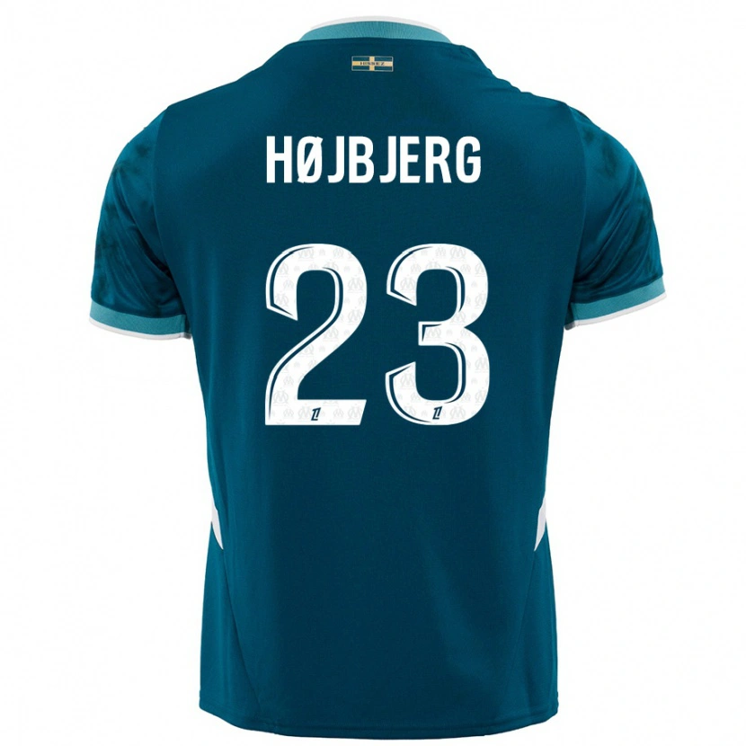 Danxen Mujer Camiseta Pierre-Emile Højbjerg #23 Azul Turquesa 2ª Equipación 2024/25 La Camisa México