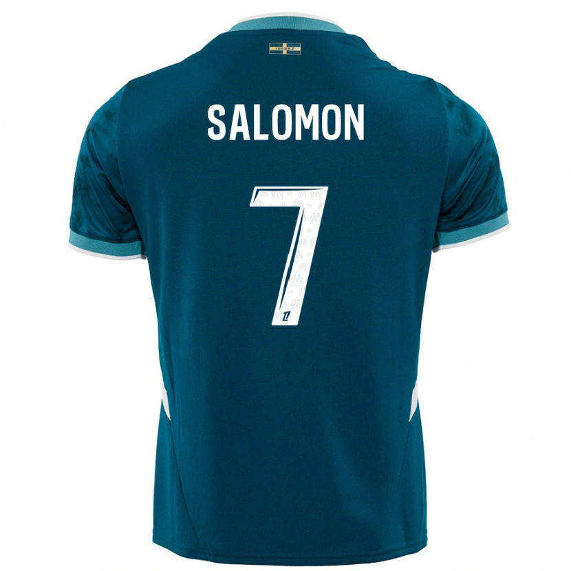 Danxen Mujer Camiseta Maëva Salomon #7 Azul Turquesa 2ª Equipación 2024/25 La Camisa México