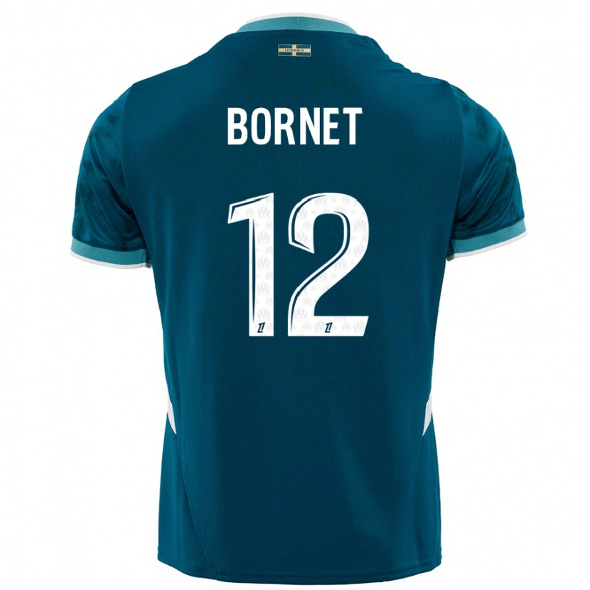 Danxen Mujer Camiseta Camille Bornet #12 Azul Turquesa 2ª Equipación 2024/25 La Camisa México