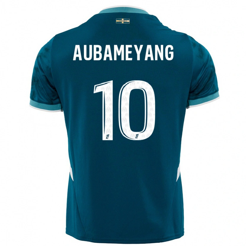Danxen Mujer Camiseta Pierre-Emerick Aubameyang #10 Azul Turquesa 2ª Equipación 2024/25 La Camisa México