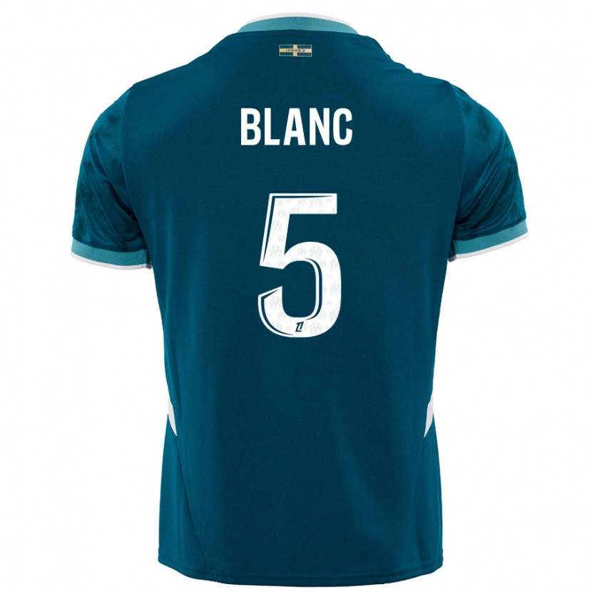 Danxen Mujer Camiseta Amandine Blanc #5 Azul Turquesa 2ª Equipación 2024/25 La Camisa México