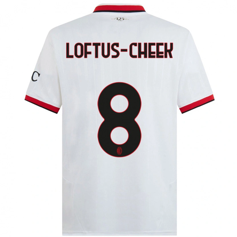 Danxen Mujer Camiseta Ruben Loftus-Cheek #8 Blanco Negro Rojo 2ª Equipación 2024/25 La Camisa México