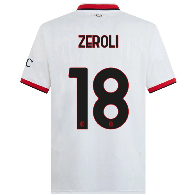 Danxen Mujer Camiseta Kevin Zeroli #18 Blanco Negro Rojo 2ª Equipación 2024/25 La Camisa México