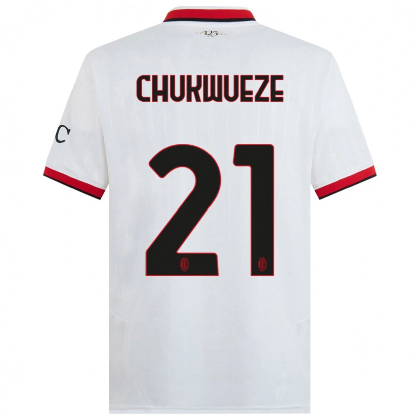 Danxen Mujer Camiseta Samuel Chukwueze #21 Blanco Negro Rojo 2ª Equipación 2024/25 La Camisa México