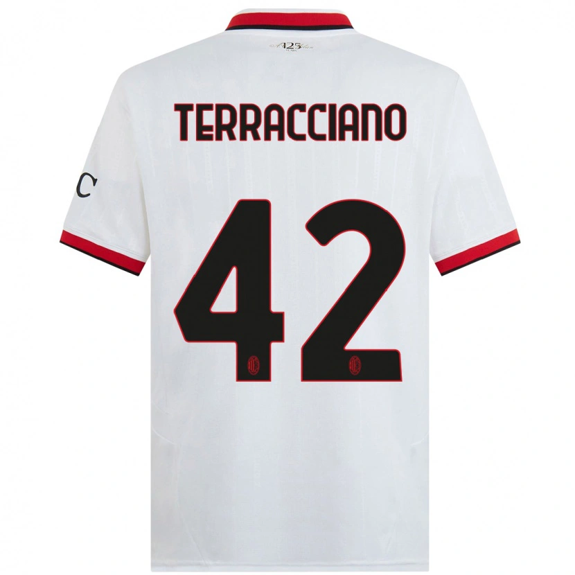 Danxen Mujer Camiseta Filippo Terracciano #42 Blanco Negro Rojo 2ª Equipación 2024/25 La Camisa México