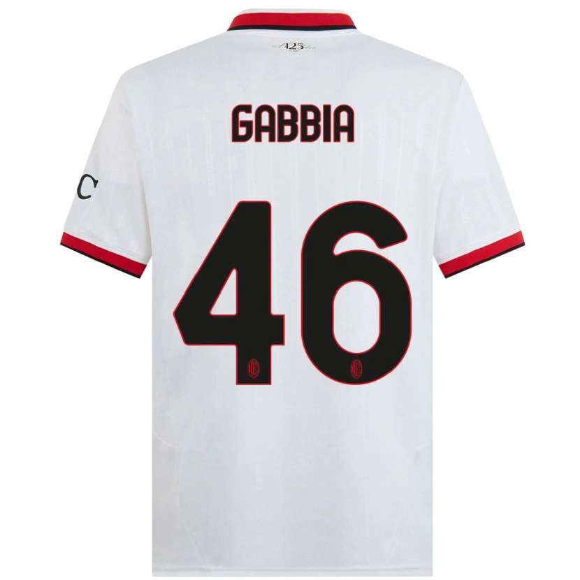 Danxen Mujer Camiseta Matteo Gabbia #46 Blanco Negro Rojo 2ª Equipación 2024/25 La Camisa México