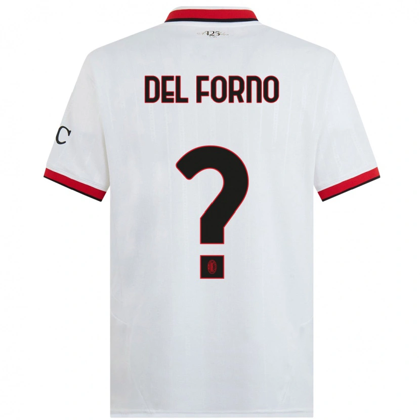 Danxen Mujer Camiseta Luca Del Forno #0 Blanco Negro Rojo 2ª Equipación 2024/25 La Camisa México