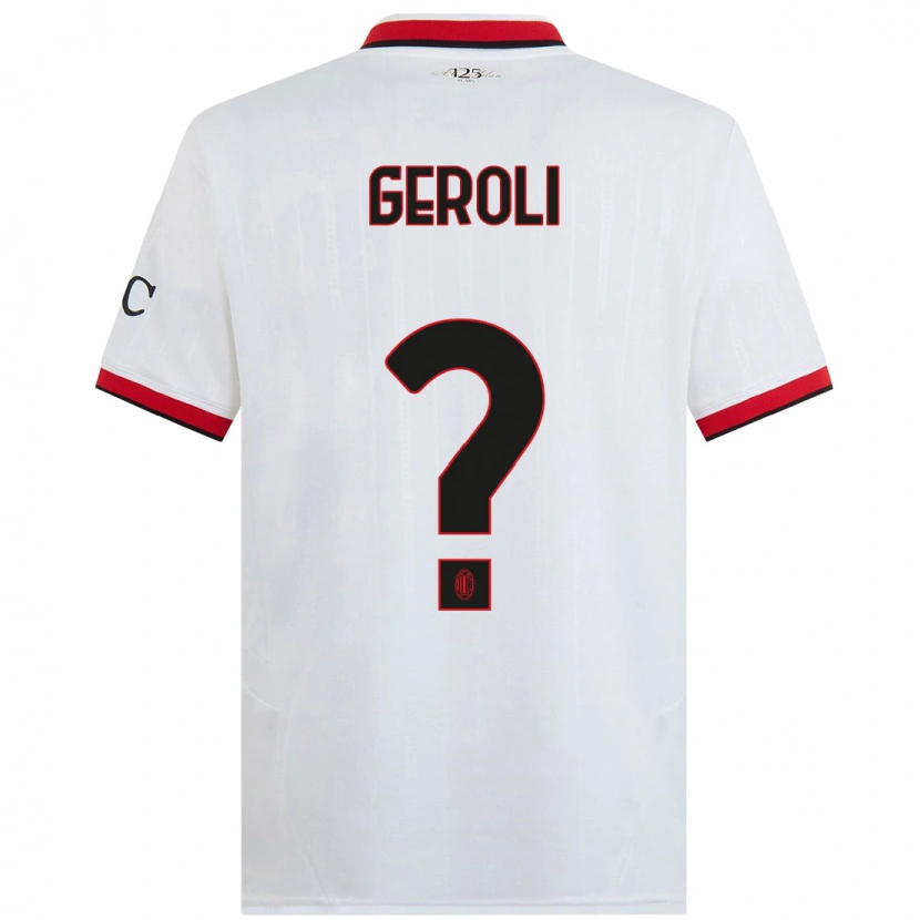 Danxen Mujer Camiseta Matteo Geroli #0 Blanco Negro Rojo 2ª Equipación 2024/25 La Camisa México