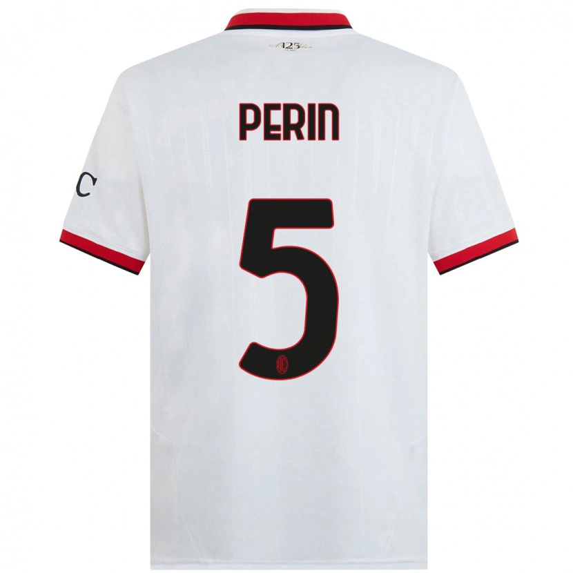 Danxen Mujer Camiseta Ernesto Perin #5 Blanco Negro Rojo 2ª Equipación 2024/25 La Camisa México