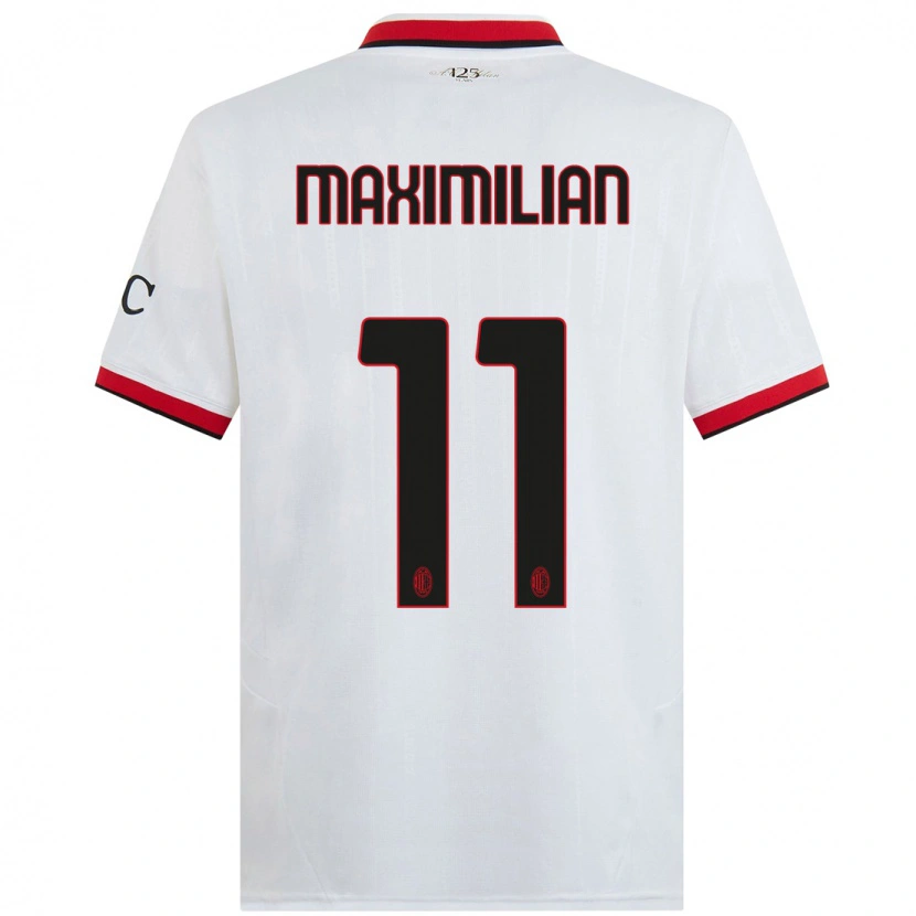 Danxen Mujer Camiseta Maximilian Ibrahimović #11 Blanco Negro Rojo 2ª Equipación 2024/25 La Camisa México