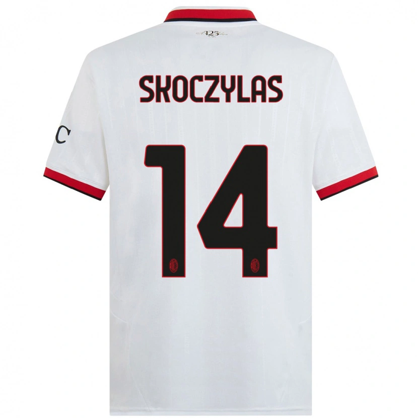 Danxen Mujer Camiseta Mateusz Skoczylas #14 Blanco Negro Rojo 2ª Equipación 2024/25 La Camisa México