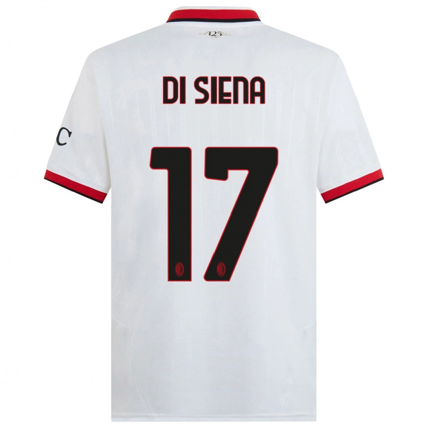 Danxen Mujer Camiseta Andrea Di Siena #17 Blanco Negro Rojo 2ª Equipación 2024/25 La Camisa México