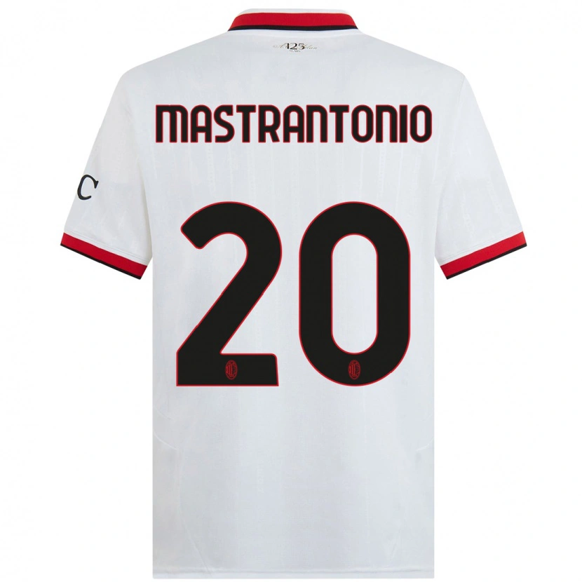 Danxen Mujer Camiseta Davide Mastrantonio #20 Blanco Negro Rojo 2ª Equipación 2024/25 La Camisa México
