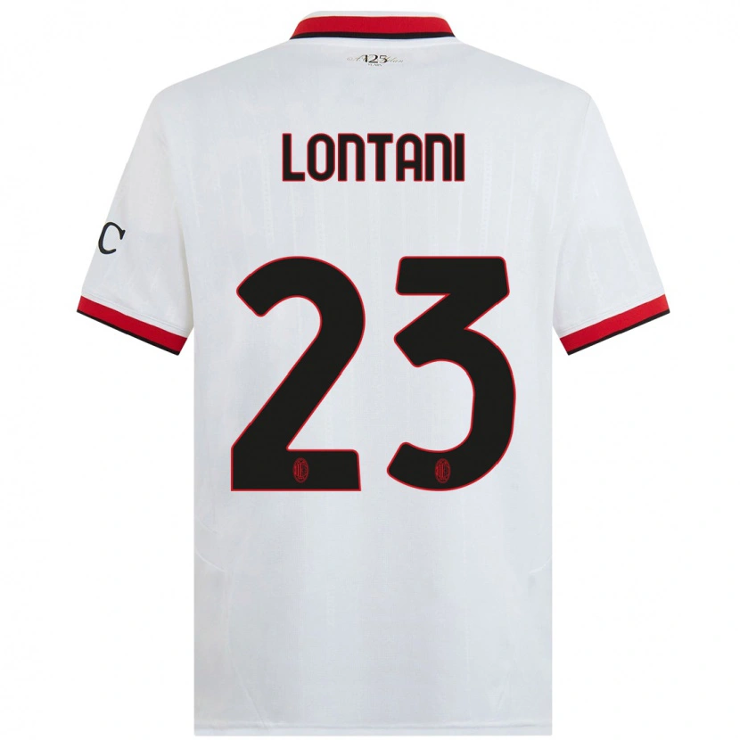 Danxen Mujer Camiseta Simone Lontani #23 Blanco Negro Rojo 2ª Equipación 2024/25 La Camisa México