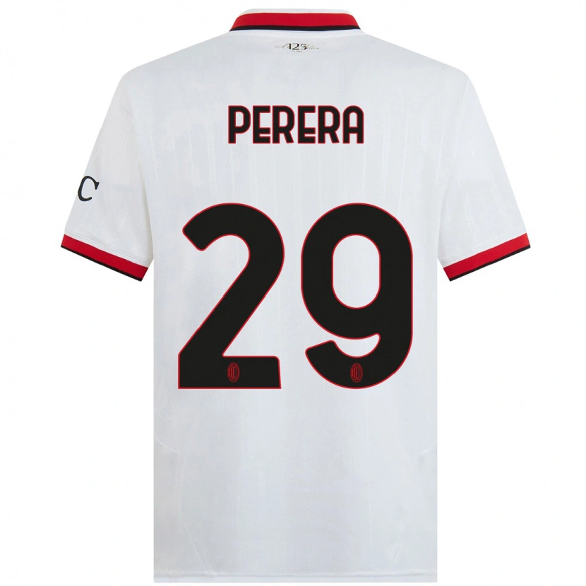 Danxen Mujer Camiseta Nirash Perera #29 Blanco Negro Rojo 2ª Equipación 2024/25 La Camisa México