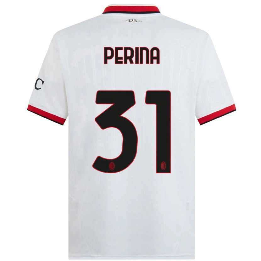 Danxen Mujer Camiseta Gioele Perina #31 Blanco Negro Rojo 2ª Equipación 2024/25 La Camisa México