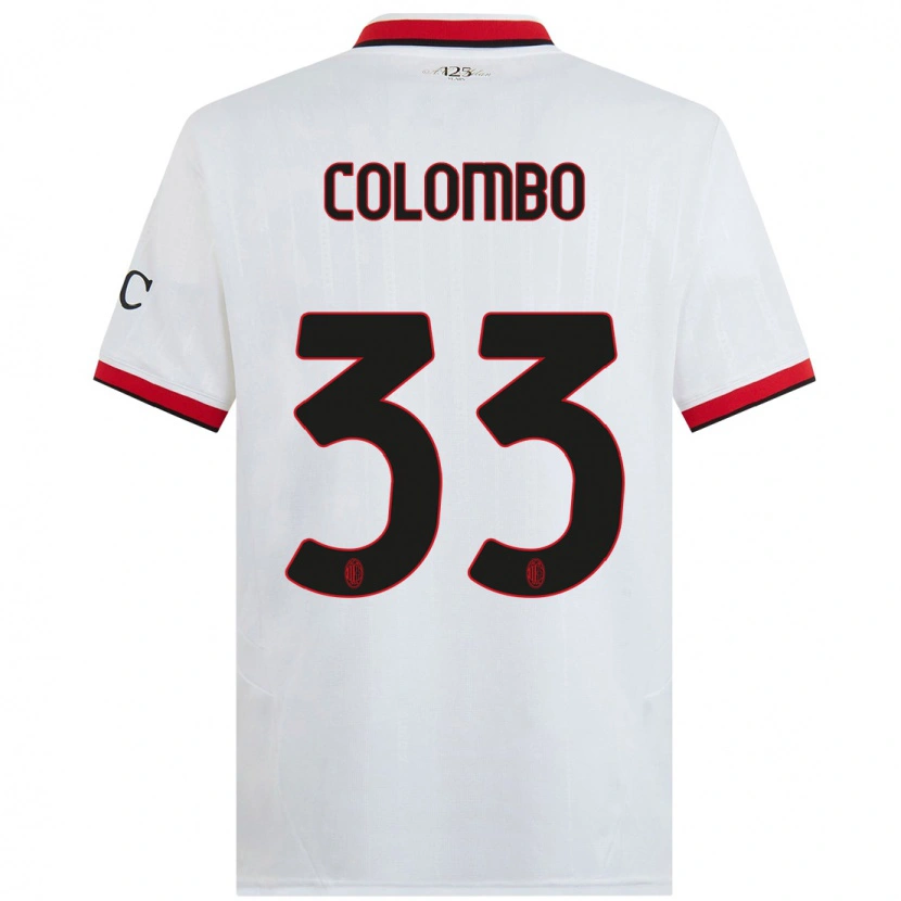 Danxen Mujer Camiseta Federico Colombo #33 Blanco Negro Rojo 2ª Equipación 2024/25 La Camisa México