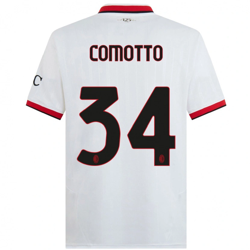 Danxen Mujer Camiseta Christian Comotto #34 Blanco Negro Rojo 2ª Equipación 2024/25 La Camisa México