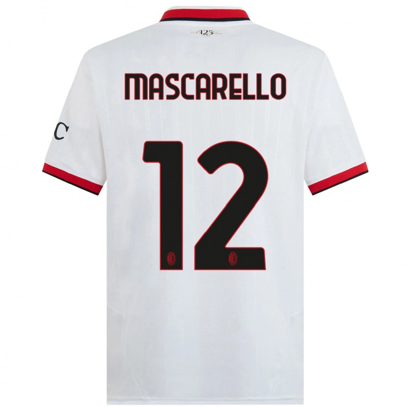 Danxen Mujer Camiseta Marta Mascarello #12 Blanco Negro Rojo 2ª Equipación 2024/25 La Camisa México