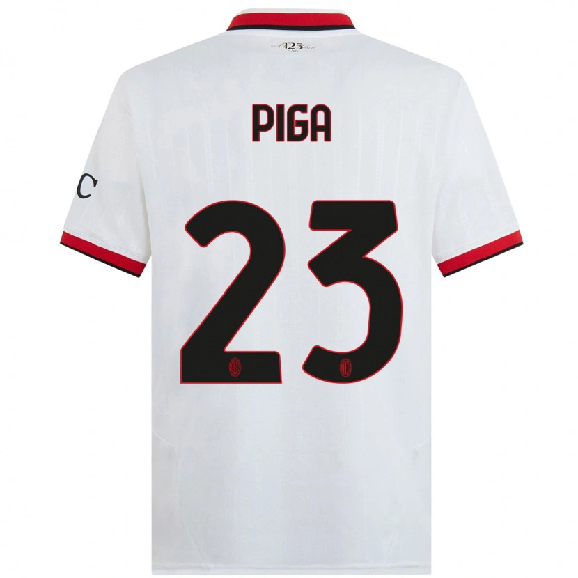 Danxen Mujer Camiseta Julie Piga #23 Blanco Negro Rojo 2ª Equipación 2024/25 La Camisa México