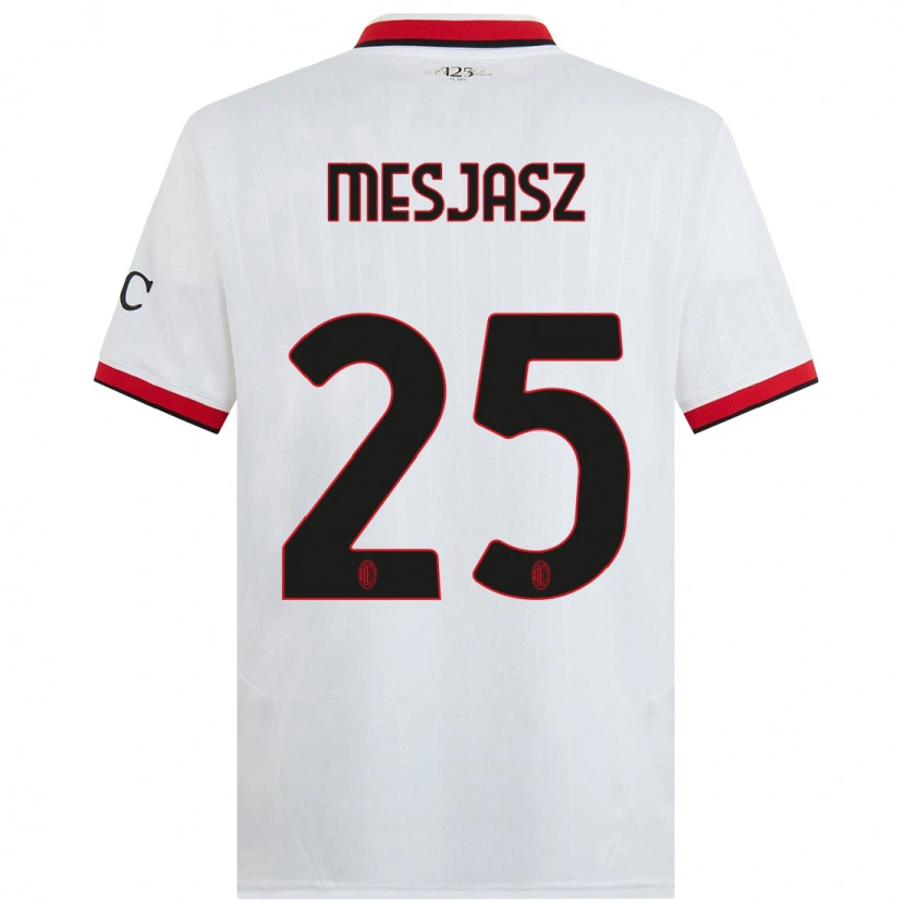 Danxen Mujer Camiseta Małgorzata Mesjasz #25 Blanco Negro Rojo 2ª Equipación 2024/25 La Camisa México