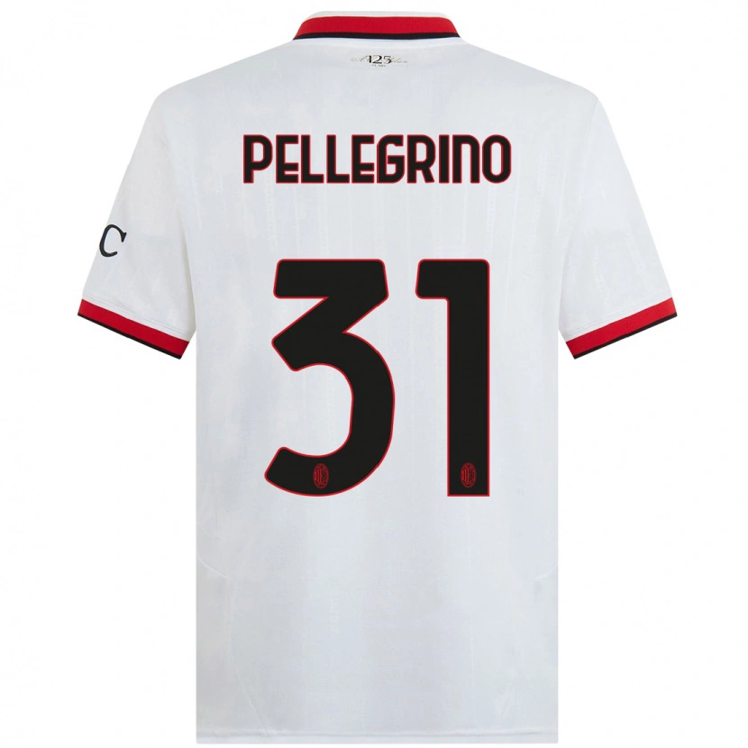 Danxen Mujer Camiseta Marco Pellegrino #31 Blanco Negro Rojo 2ª Equipación 2024/25 La Camisa México