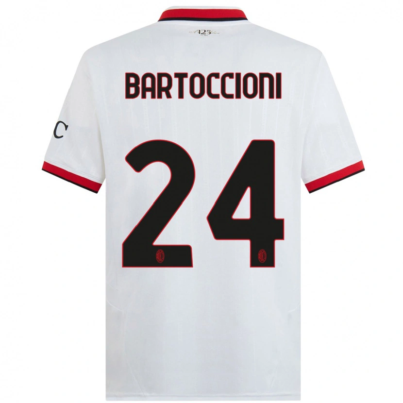 Danxen Mujer Camiseta Andrea Bartoccioni #24 Blanco Negro Rojo 2ª Equipación 2024/25 La Camisa México