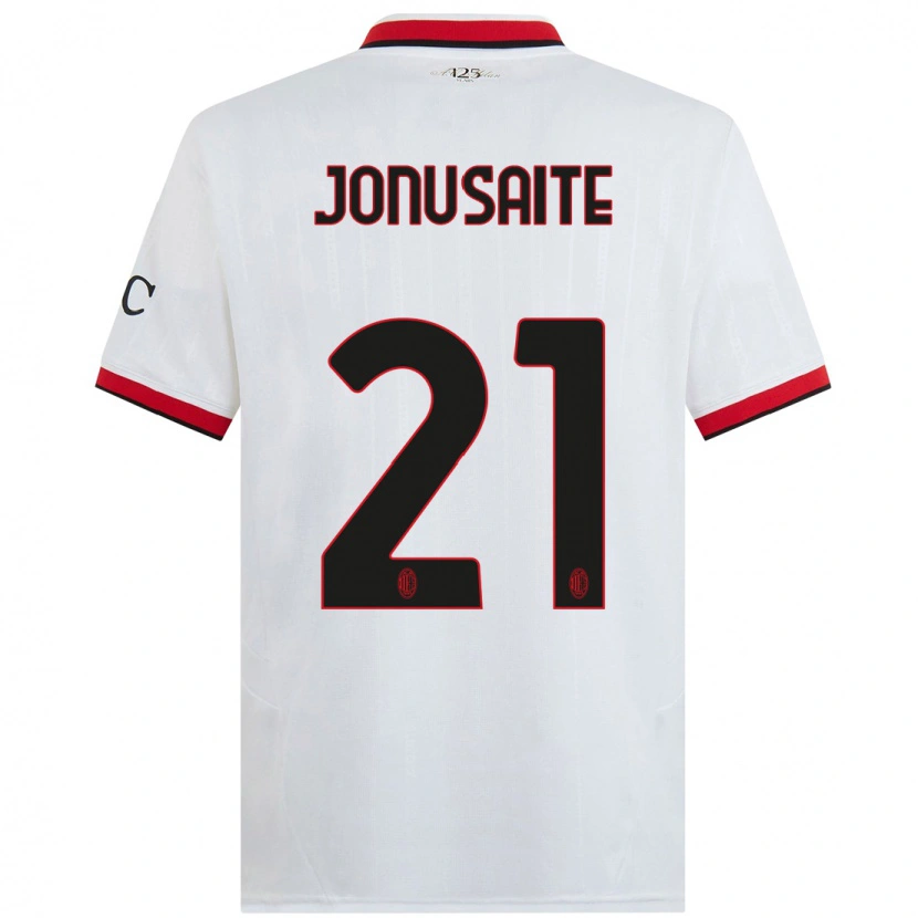 Danxen Mujer Camiseta Rimante Jonusaite #21 Blanco Negro Rojo 2ª Equipación 2024/25 La Camisa México