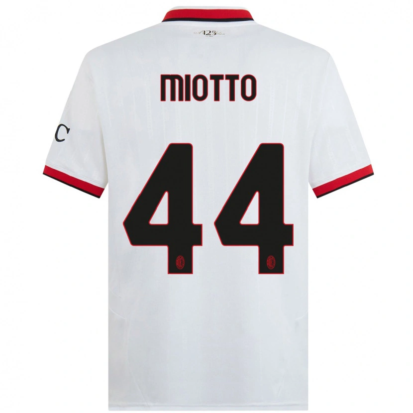 Danxen Mujer Camiseta Giorgia Miotto #44 Blanco Negro Rojo 2ª Equipación 2024/25 La Camisa México