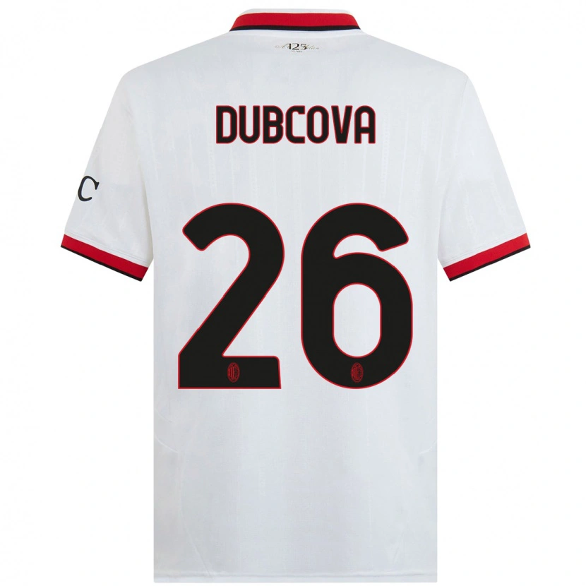 Danxen Mujer Camiseta Michaela Dubcova #26 Blanco Negro Rojo 2ª Equipación 2024/25 La Camisa México