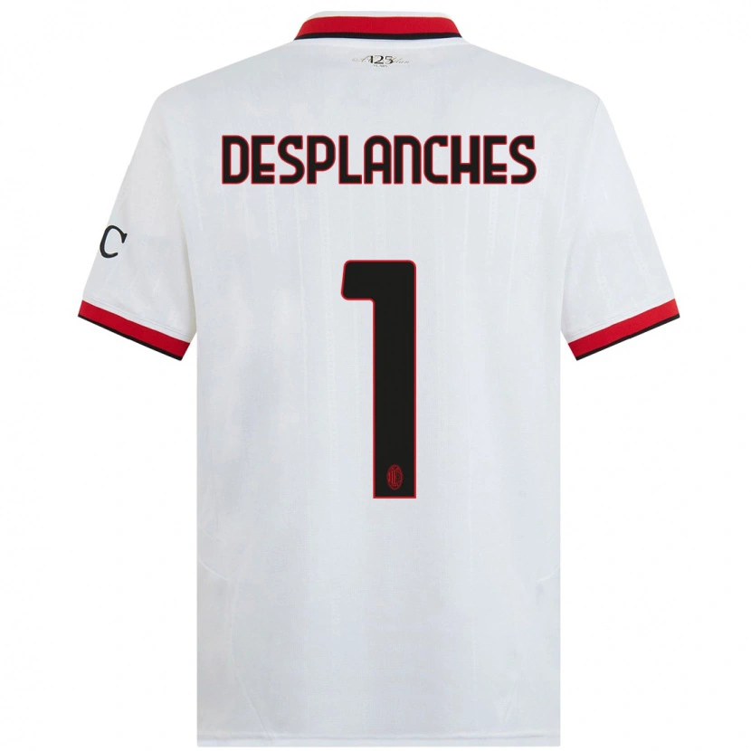 Danxen Mujer Camiseta Sebastiano Desplanches #1 Blanco Negro Rojo 2ª Equipación 2024/25 La Camisa México