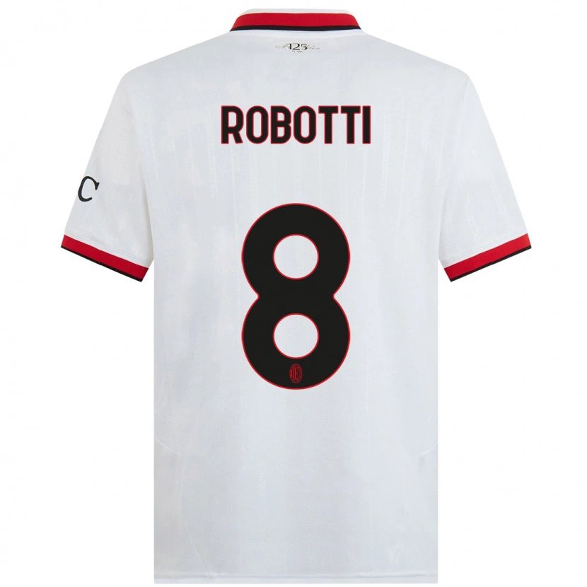 Danxen Mujer Camiseta Giovanni Robotti #8 Blanco Negro Rojo 2ª Equipación 2024/25 La Camisa México