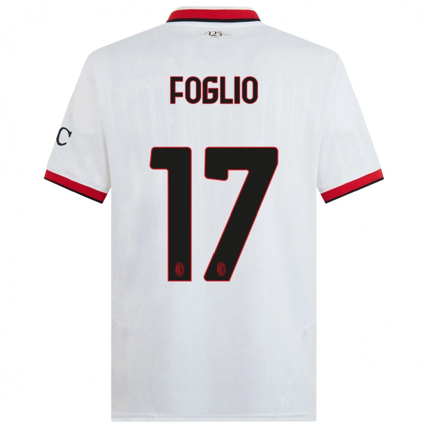 Danxen Mujer Camiseta Christian Foglio #17 Blanco Negro Rojo 2ª Equipación 2024/25 La Camisa México