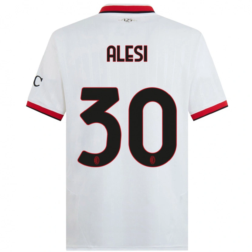 Danxen Mujer Camiseta Gabriele Alesi #30 Blanco Negro Rojo 2ª Equipación 2024/25 La Camisa México