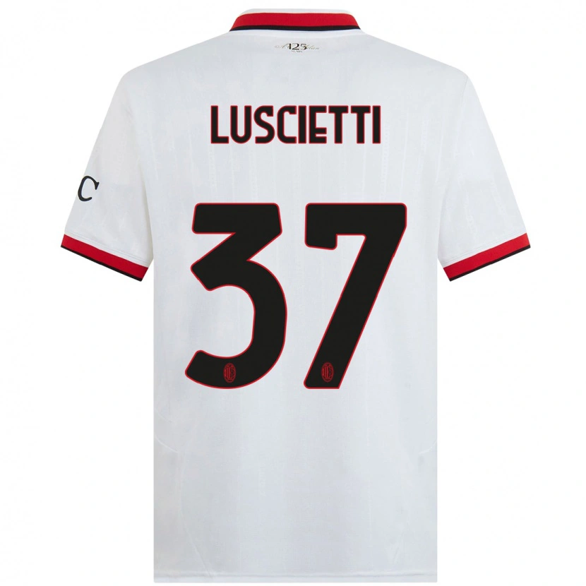 Danxen Mujer Camiseta Abebe Luscietti #37 Blanco Negro Rojo 2ª Equipación 2024/25 La Camisa México
