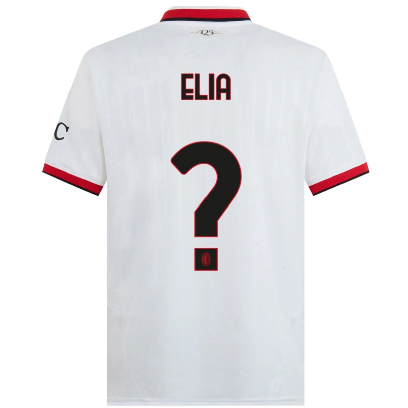 Danxen Mujer Camiseta Emanuele Elia #0 Blanco Negro Rojo 2ª Equipación 2024/25 La Camisa México