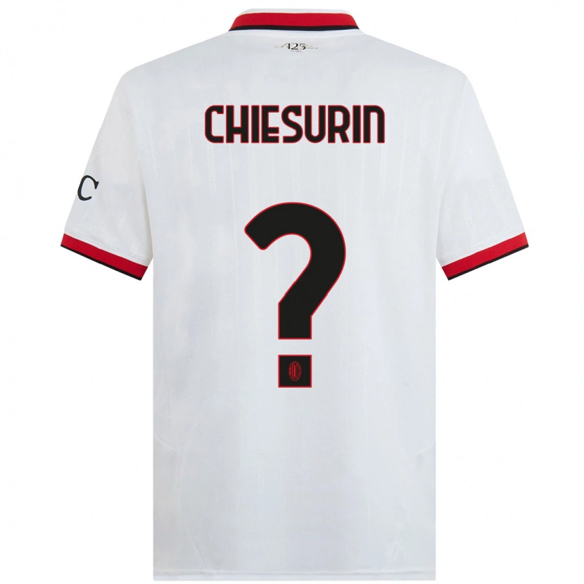 Danxen Mujer Camiseta Alberto Chiesurin #0 Blanco Negro Rojo 2ª Equipación 2024/25 La Camisa México