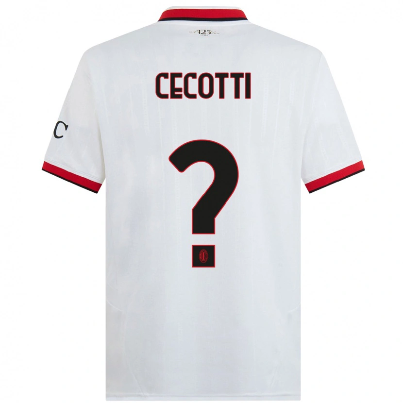 Danxen Mujer Camiseta Tommaso Cecotti #0 Blanco Negro Rojo 2ª Equipación 2024/25 La Camisa México